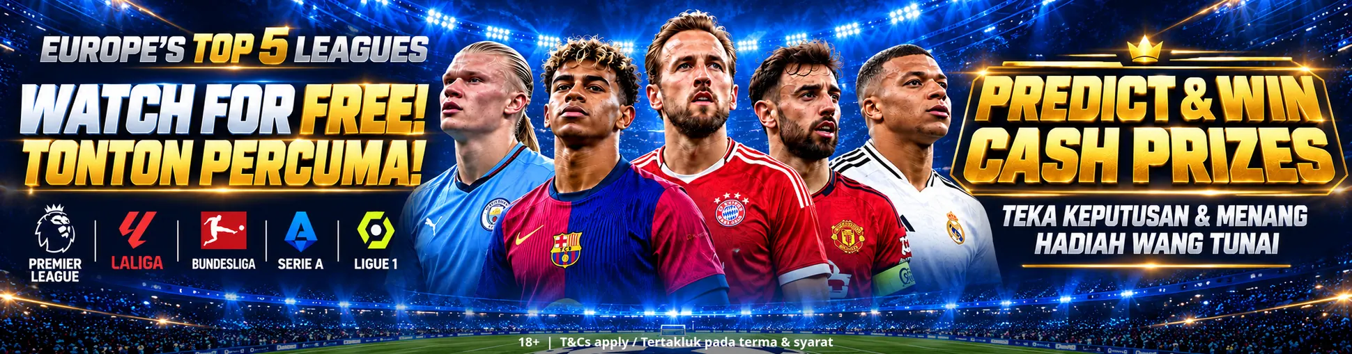 Europe's Top 5 Leagues - Watch for free